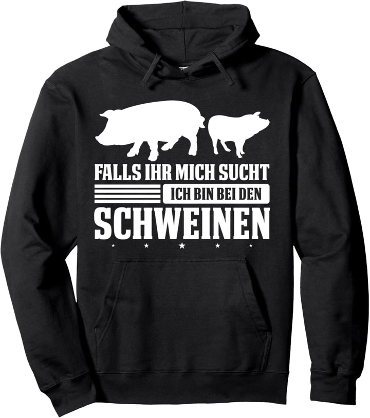 Schwein Schweine Bauer Pullover Hoodie