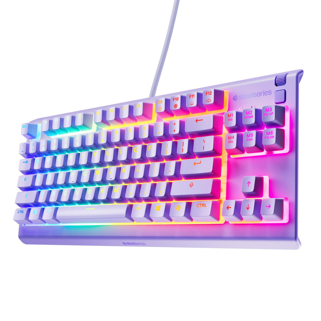SteelSeries Apex 3 TKL Lavendel RGB Gaming-Tastatur – Kompakter Tenkeyless-Formfaktor – 8-Zonen-RGB-