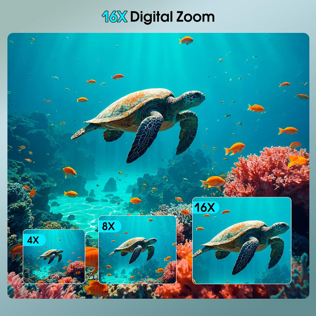 Unterwasserkamera, 4K 64MP 16FT wasserdichte Digitalkamera Dunkelblau, Dunkelblau