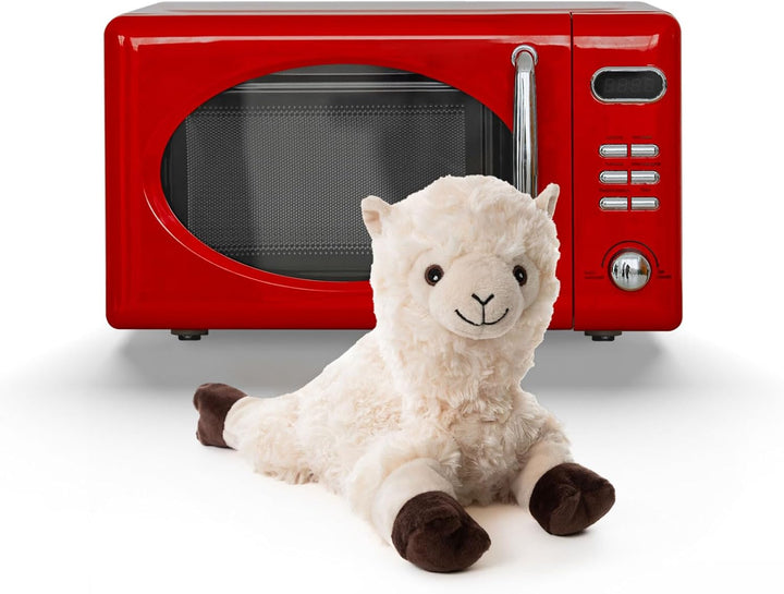 Habibi Plush Alpaka Wärmekissen/Stofftier f. Kinder und Erwachsene – Mikrowellen Heizkissen- beheizb