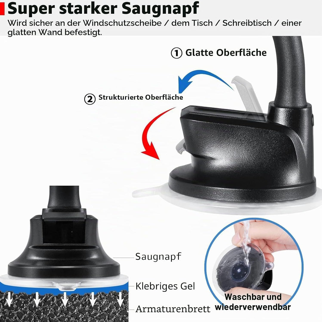APPS2Car Magnet Handyhalterung Auto Mit 6 Starken Magnet,Schwanenhals,verstellbarer langer Arm,Kompa