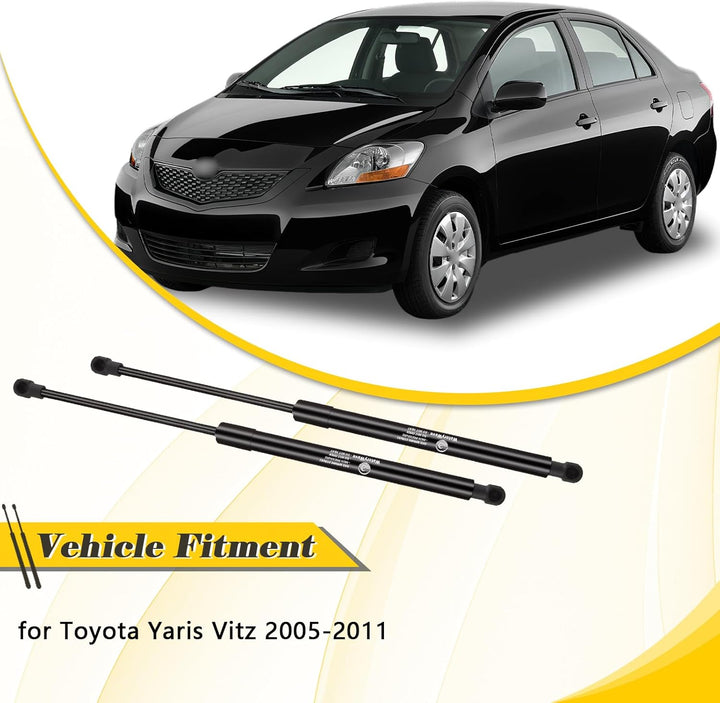2X Heckklappendämpfer für Toyota Yaris Vitz 2005-2011 Gasdruckdämpfer Schwarz Gasfeder Heckklappe Ko