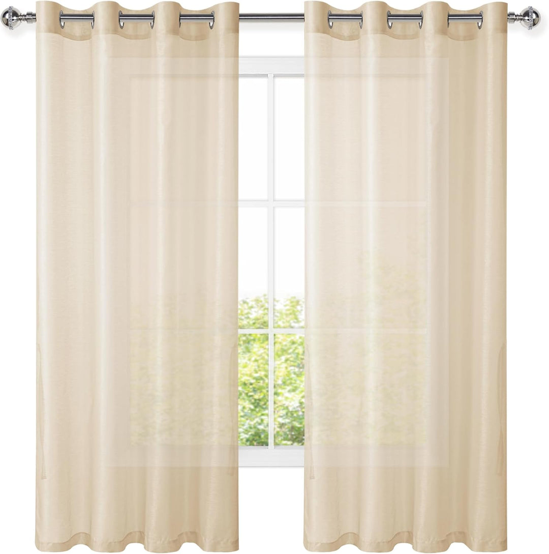 Hiasan 2er Set Sheer Voile gardinen vorhänge gardine Wohnzimmer mit ösen Curtains scheibengardinen V