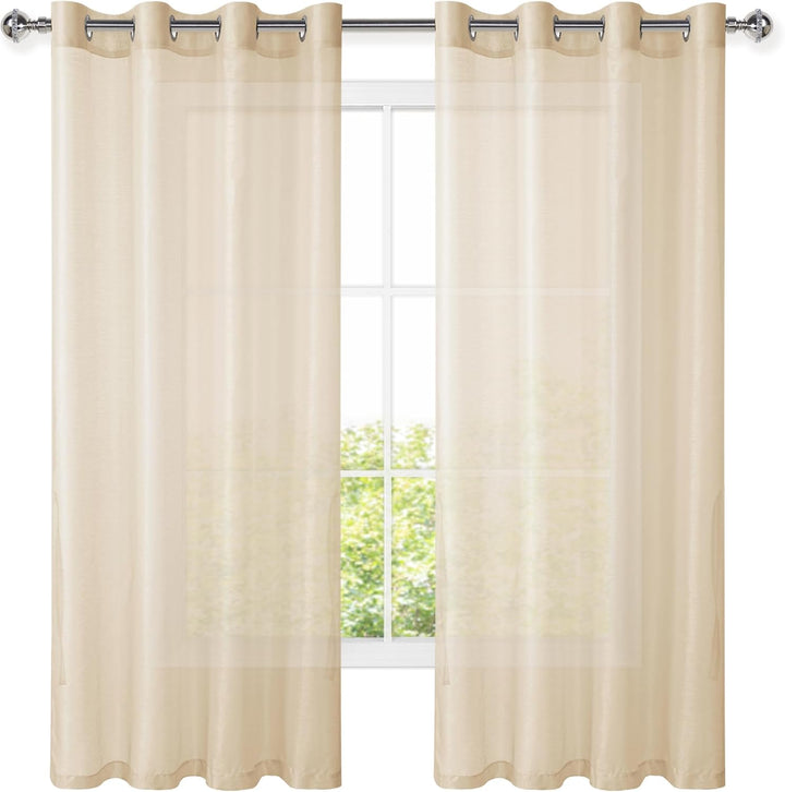 Hiasan 2er Set Sheer Voile gardinen vorhänge gardine Wohnzimmer mit ösen Curtains scheibengardinen V