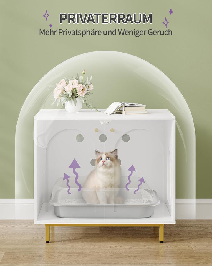 Hzuaneri Katzenschrank, Katzentoilette, Katzenklo Schrank, Katzenhaus mit Tür, Hölzerner Beistelltis