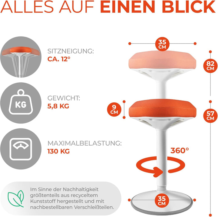 SMART-Sitzen: Bürohocker | Hocker | Sitzhocker ergonomisch für Arbeit &amp; Freizeit | Ergonomischer Hoc