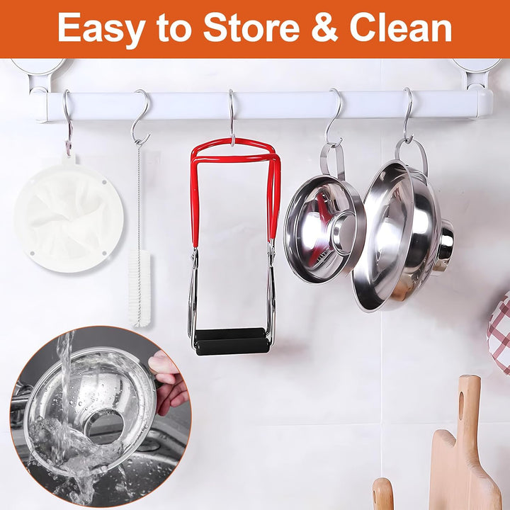 Gucass 8 Stk Trichter Edelstahl Set, Küche Marmeladentrichter Einfülltrichter mit Griff, Einmachtric
