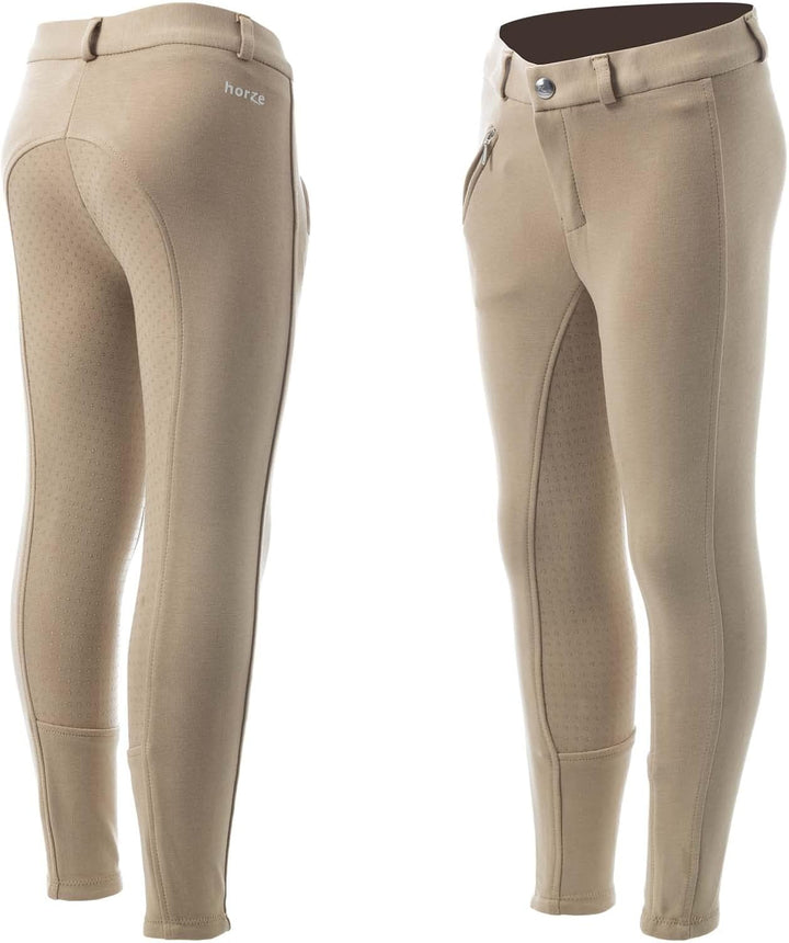 HORZE Kinder Reithose Active, Vollbesatz Reithose Mädchen mit Silikon Svpu XS, Svpu XS