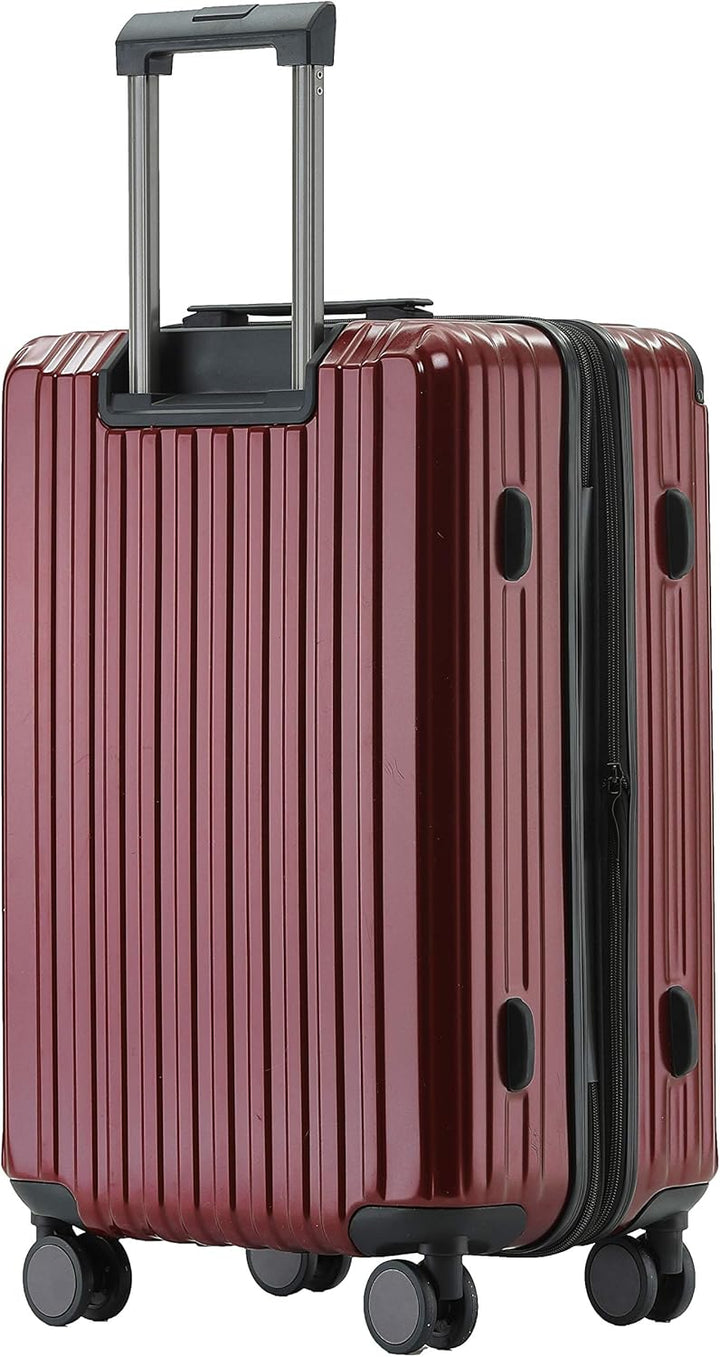 M816 TSA-Schloss Koffer Reisekoffer Trolley Kofferset Hardschale Boardcase (Weinrot, 3tlg.Kofferset)