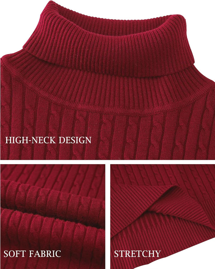 AIDEAONE Rollkragenpullover Herren Stehkragenpullover Winter Pullover Rollkragenstrickpullover Rollk
