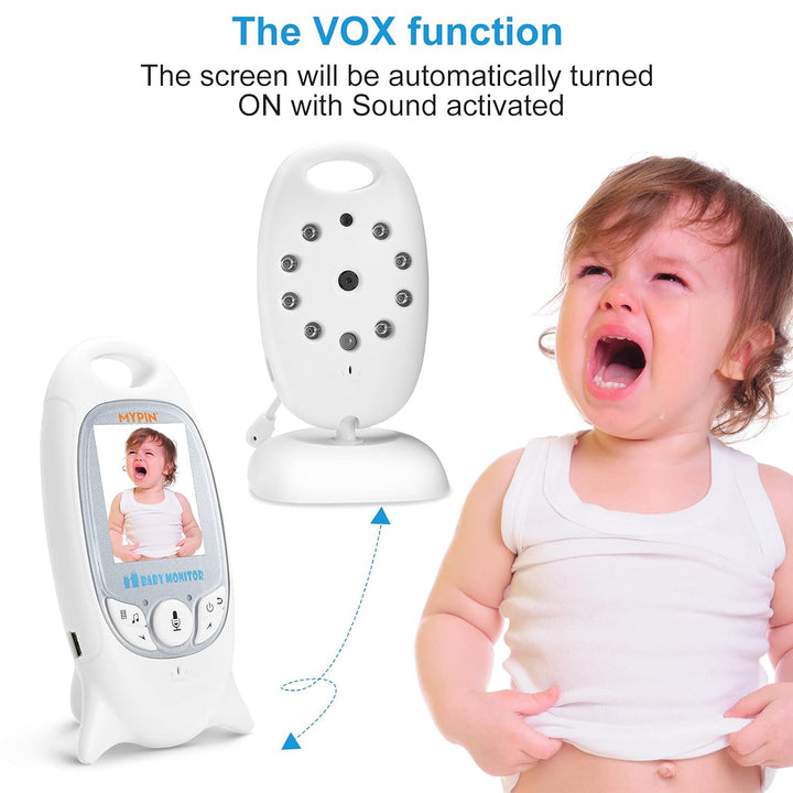 Babyphone Wireless Live Kamera Babyphone 2.4GHZ mit 2-Wege Audio/2"LCD-Bildschirm/Baby Haustier Vide