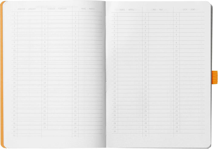Rhodia 117575C Notizheft Goalbook (DIN A5, 14.8 x 21 cm, Dot, praktisch und trendige, mit weichem De