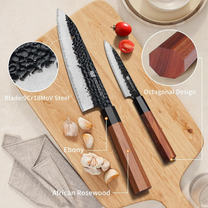 FINDKING Dynasty Serie 4PCS Küchenmesserset, Professionelles japanisches Kochmesserset, Klinge aus 9