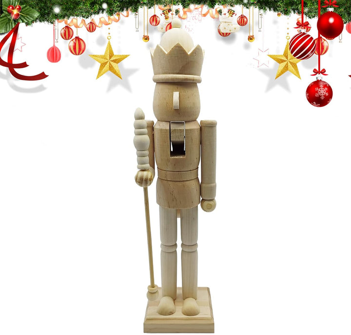 Generisch Nussknacker Figur 38cm Aus Holz Zum Selbstgestalten,Unbemalt Nussknackers Figur Nussknacke