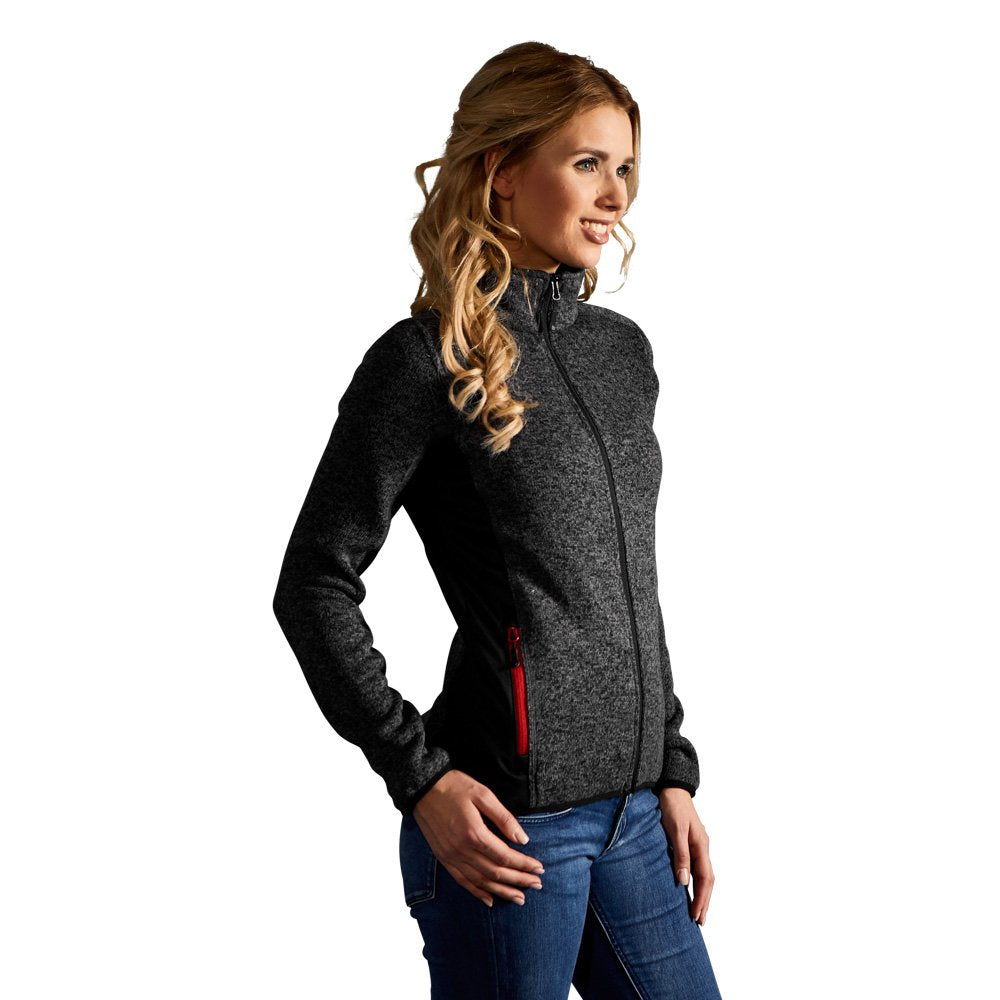 Strick Jacke Workwear Damen, Graphit-Melange, XL