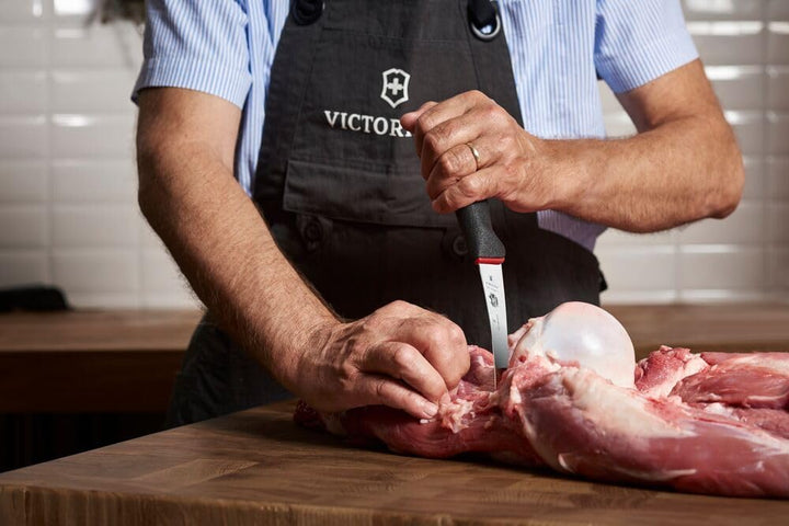 Victorinox Fibrox Dual Grip Ausbeinmesser, Swiss Made, 15 cm Gebogen/Schmal/Flexibel Klinge, schwarz