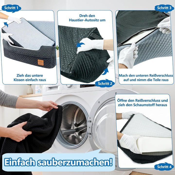 Haustier-Autositz für grosse Hunde, Memory-Schaum mit dickem Kissen