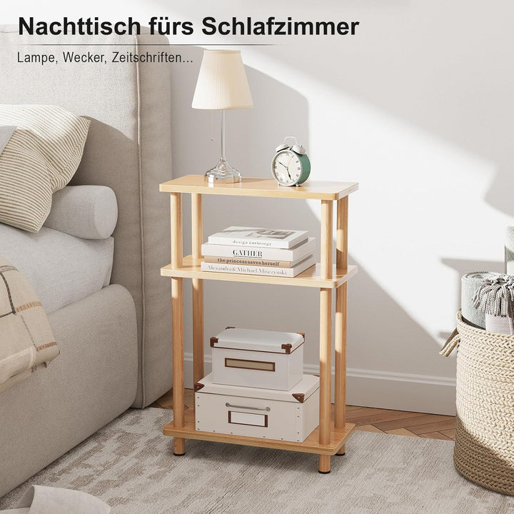 YOUDENOVA Beistelltisch Holz, Beistelltisch Schmal, 40x18x61.5 cm, 3 Tier Kleiner Tisch Für Wohnzimm