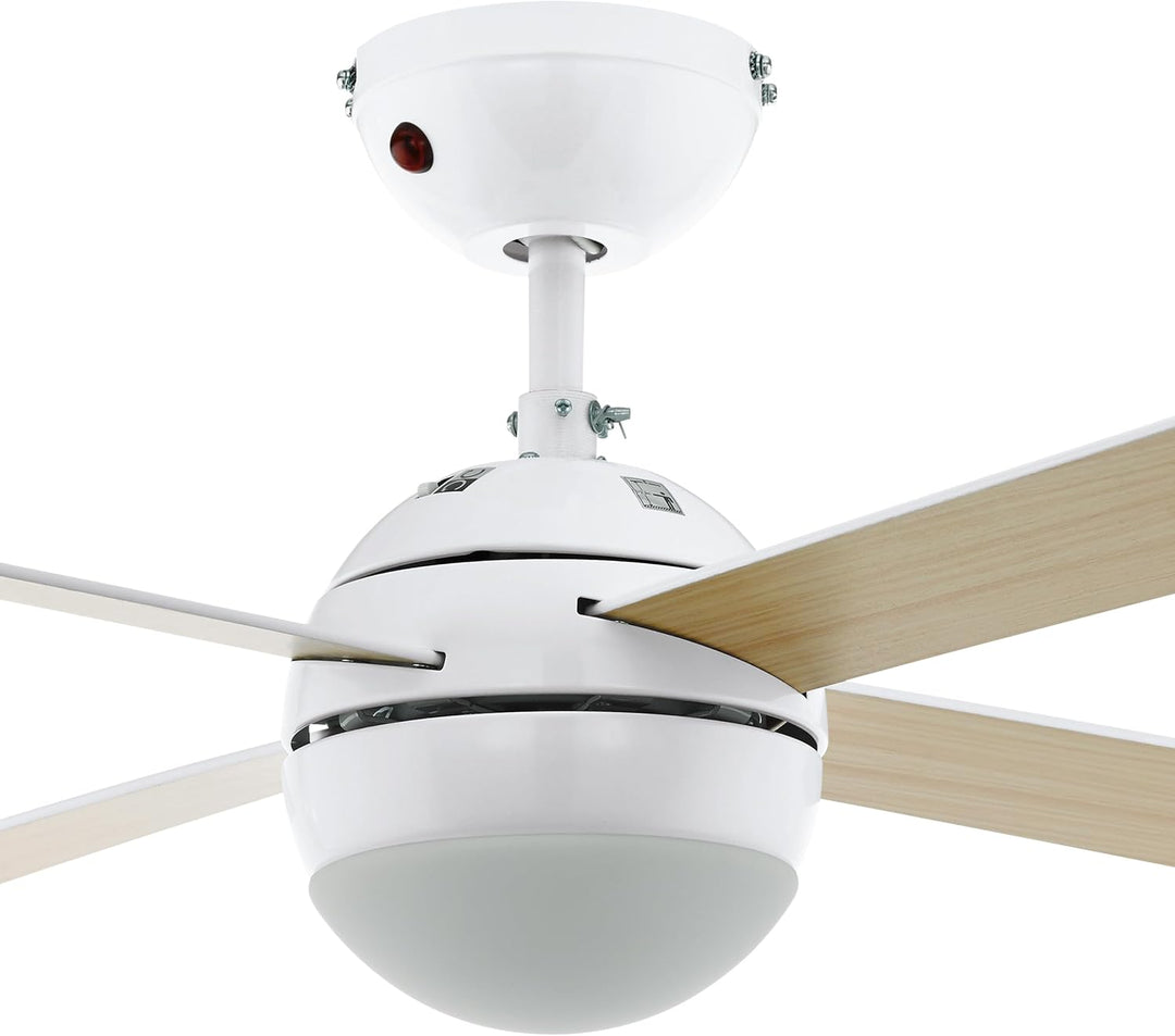 EGLO LED Deckenventilator Losciale, mit Fernbedienung, 4 Flügel Ventilator mit Beleuchtung, Ventilat