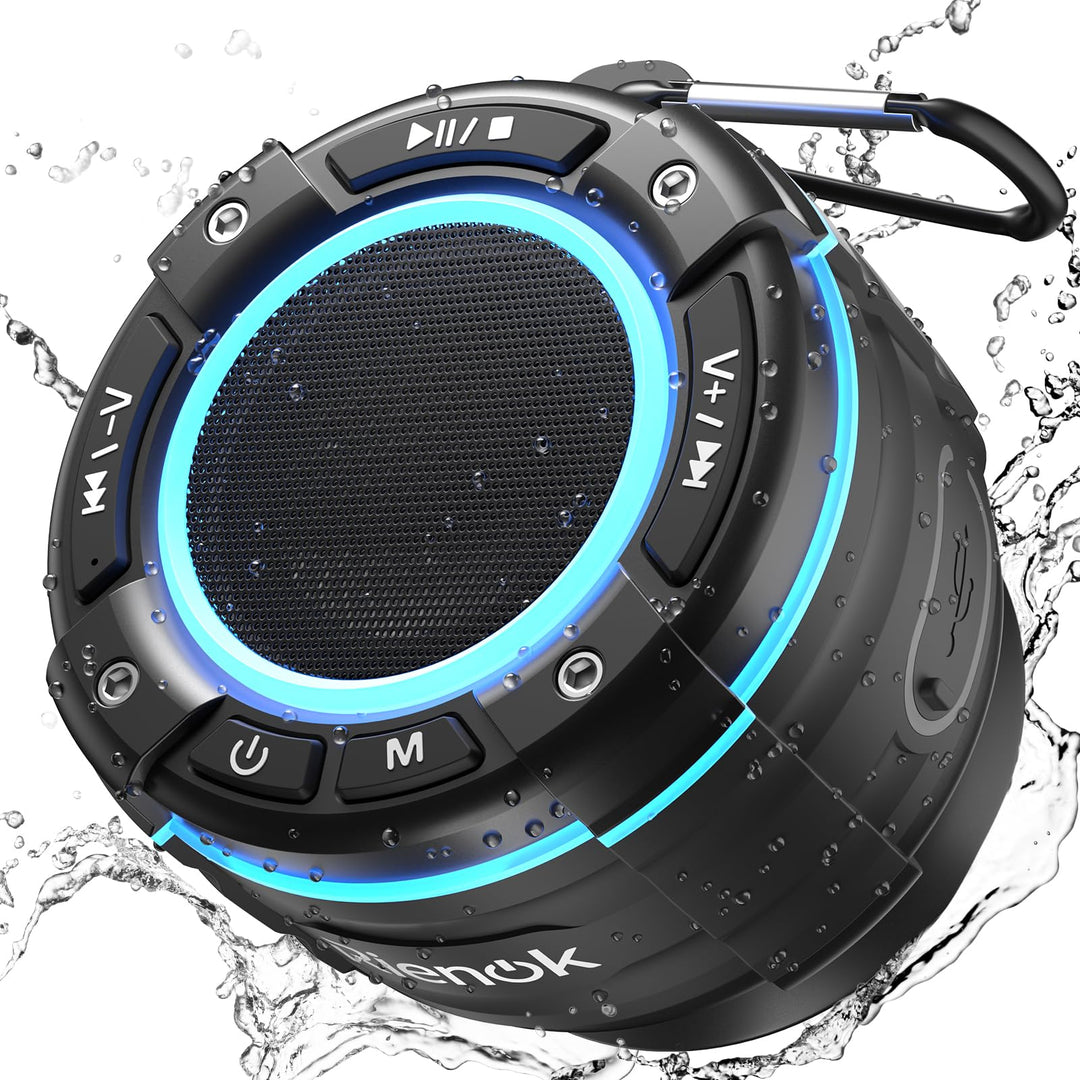 RIENOK Bluetooth Lautsprecher Duschradio FM Radio 12 Std. IPX7 Shower Speaker Bluetooth Duschlautspr
