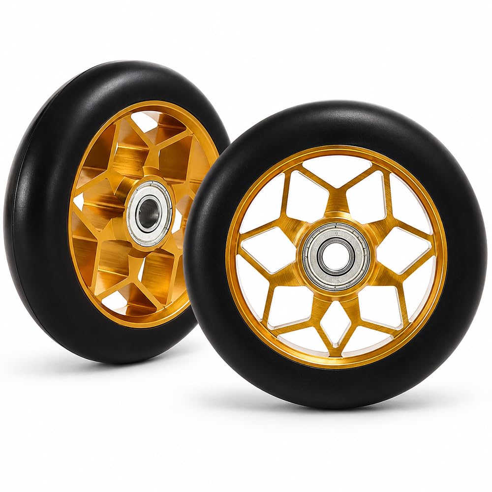 Stunt Scooter Reifen, 2 Pcs Stunt Scooter Rollen 110mm mit ABEC-9 Lager Gelb, Gelb