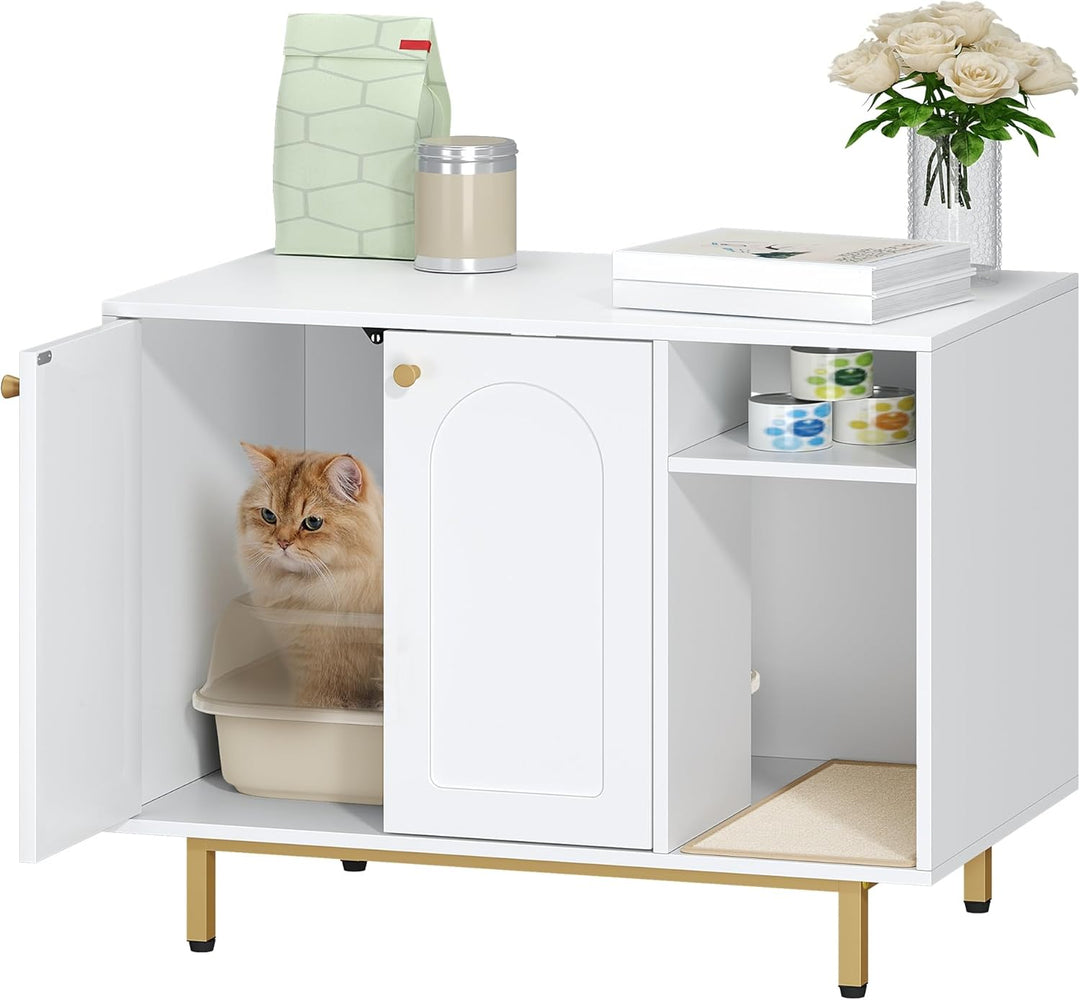 Hzuaneri Katzenschrank, Katzentoilette, Katzenklo Schrank, Katzenhaus mit Tür und separater Trennwan