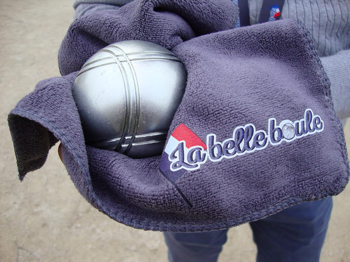 La belle boule® Set mit 3 personalisierbaren Boccia-Kugeln – Tasche für Boccia + Mikrofasertuch – Bo