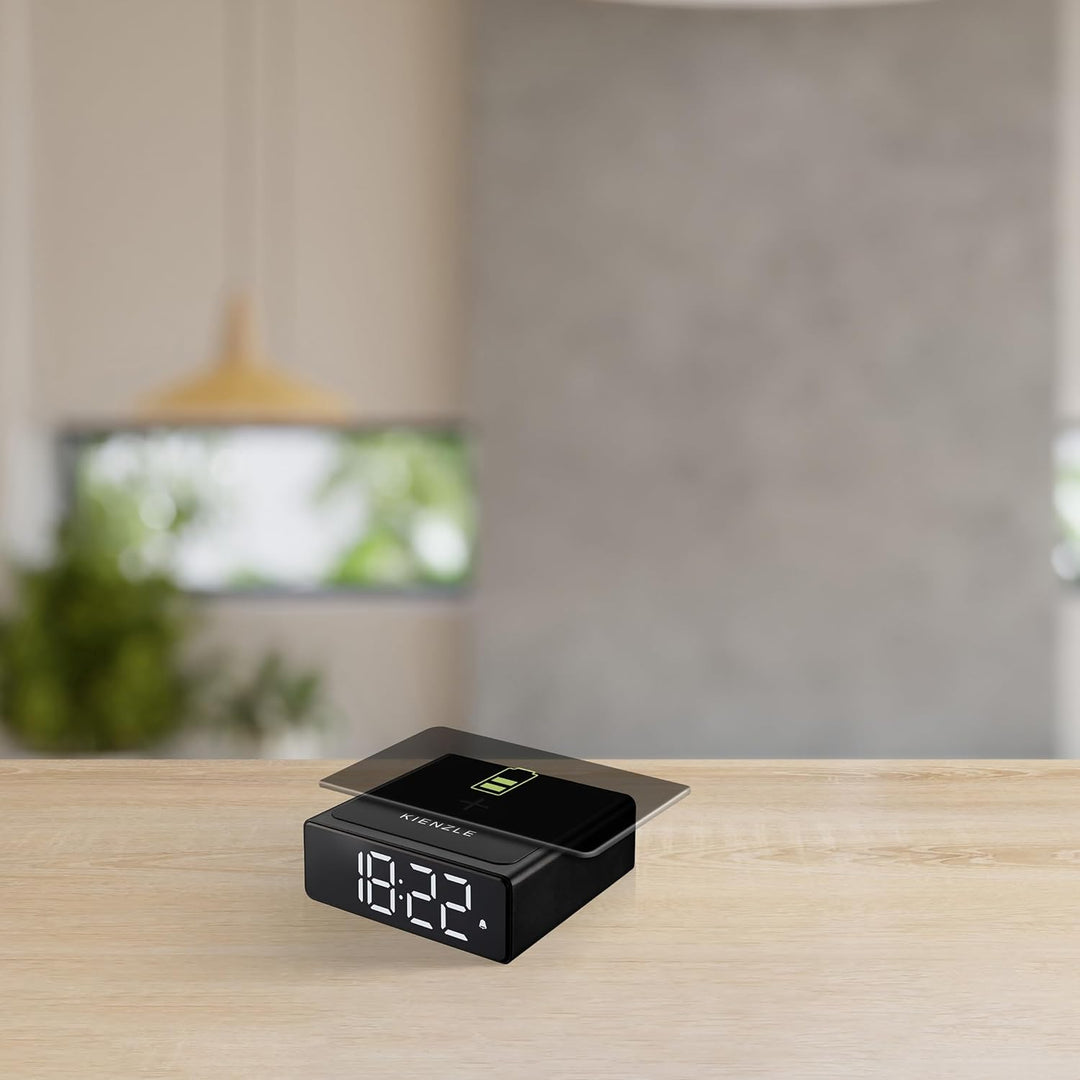Kienzle Digitaler Wecker mit 10 W Ladepad und Zwei Weckzeiten