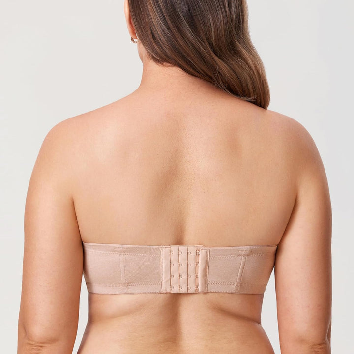 DELIMIRA Damen Trägerloser BH mit bügel Grosse Grössen Seamless Dirndl BH mit Geformte Cups 70F Hafe