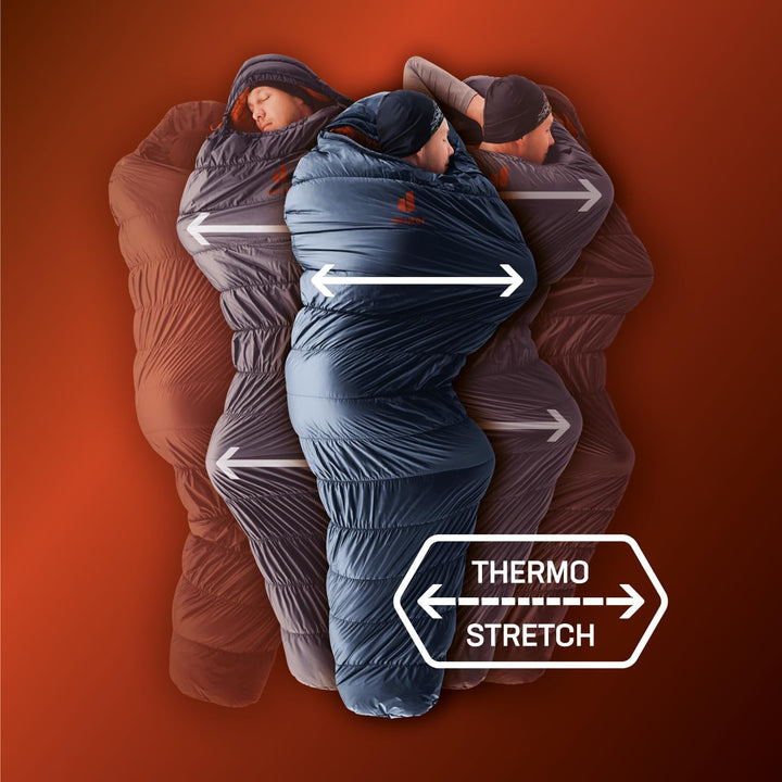 deuter Exosphere +4° EL - Extra Long Kunstfaserschlafsack sage-paprika Right Zip, sage-paprika Right