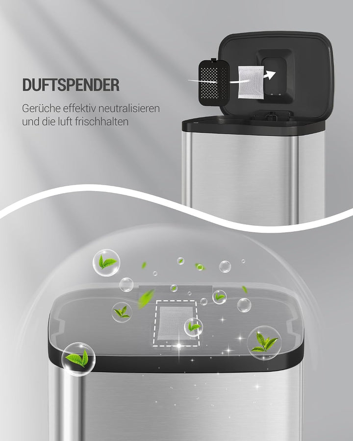 Hzuaneri Mülleimer Küche, 50 Liter Abfalleimer mit Tretpedal, Tretmülleimer mit Softclose-Deckel und