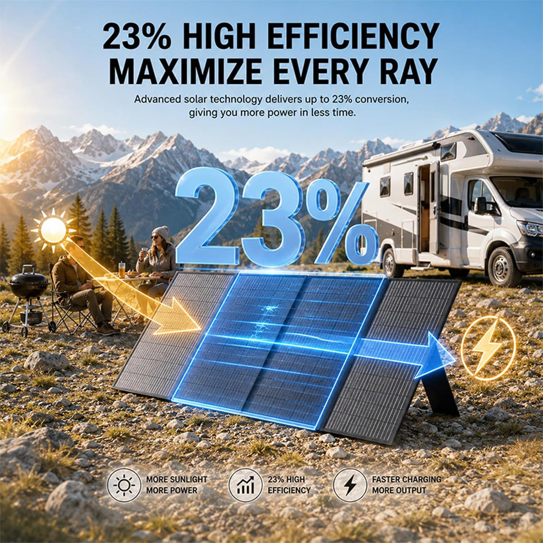 400W Faltbares Solarpanel Tragbares Monokristallin Solar Panel für Camping, 400W