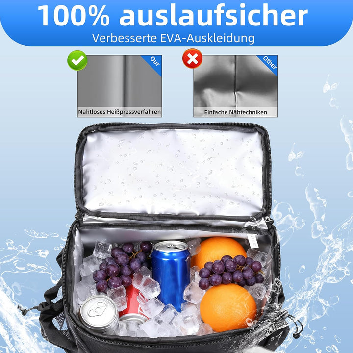 Camping Kühlrucksack,24L Kapazität Isolierter Picknickrucksack, Wasserdichter Rucksack-Kühler Auslau