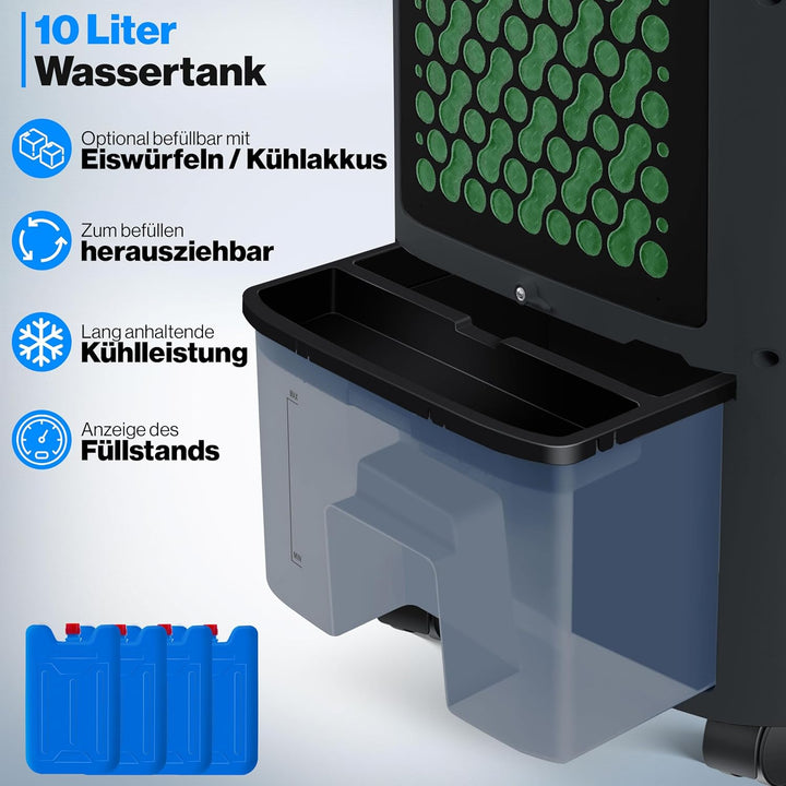 KESSER® Mobile Klimaanlage 4in1 Luftkühler – Air Cooler mit Fernbedienung &amp; Timer, 10L Wassertank, I