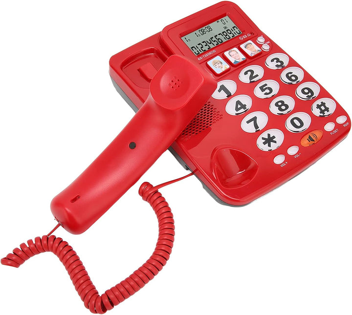 Goshyda Schnurgebundenes Desktop-Telefon, Anrufer-ID-Nummernspeicherung, LCD-Display, Verknüpfungen,