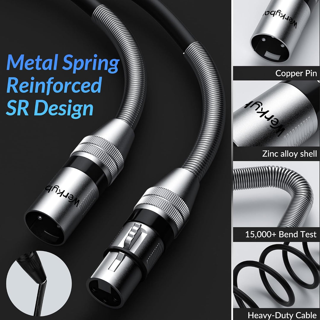 3-polig XLR Kabel 1m (4 Stück)，Stecker auf Buchse XLR Adapter, SR-Struktur Symmetrisch Mikrofonkabel