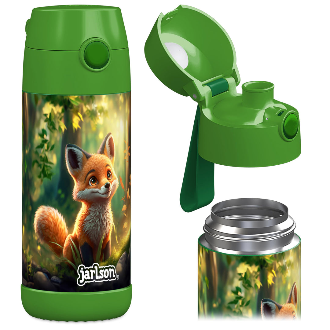Jarlson® Trinkflasche Kinder Edelstahl MALI [THERMOSFLASCHE] - Kindertrinkflasche Auslaufsicher - Th