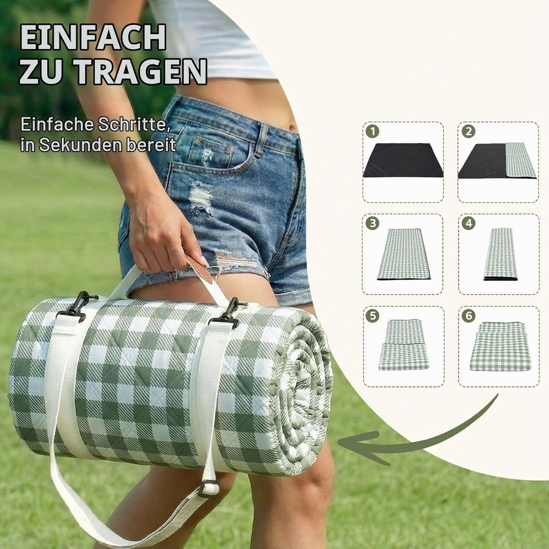 Picknickdecke Wasserdicht Strandmatte Sandfrei Picnic Blanket Gross 200x200 Grün, Grün