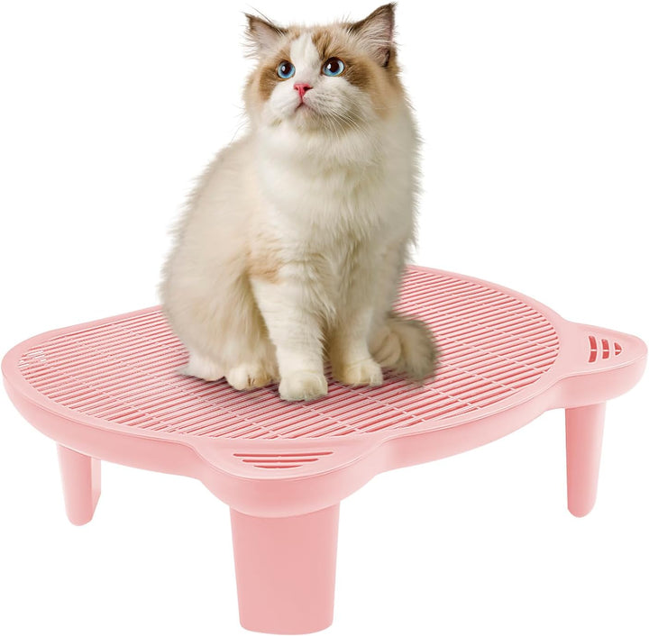 Katzentoilettenrampe mit Filterfunktion, 51 * 40.5 * 15cm, bis 15kg, Katzentreppe für Toilette mit R