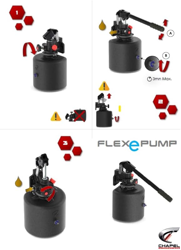 Chapel FLEXePUMP – Hydraulik-Pumpe mit Akkuschrauber oder Handbetrieb bedienbar | bis 180 bar | für