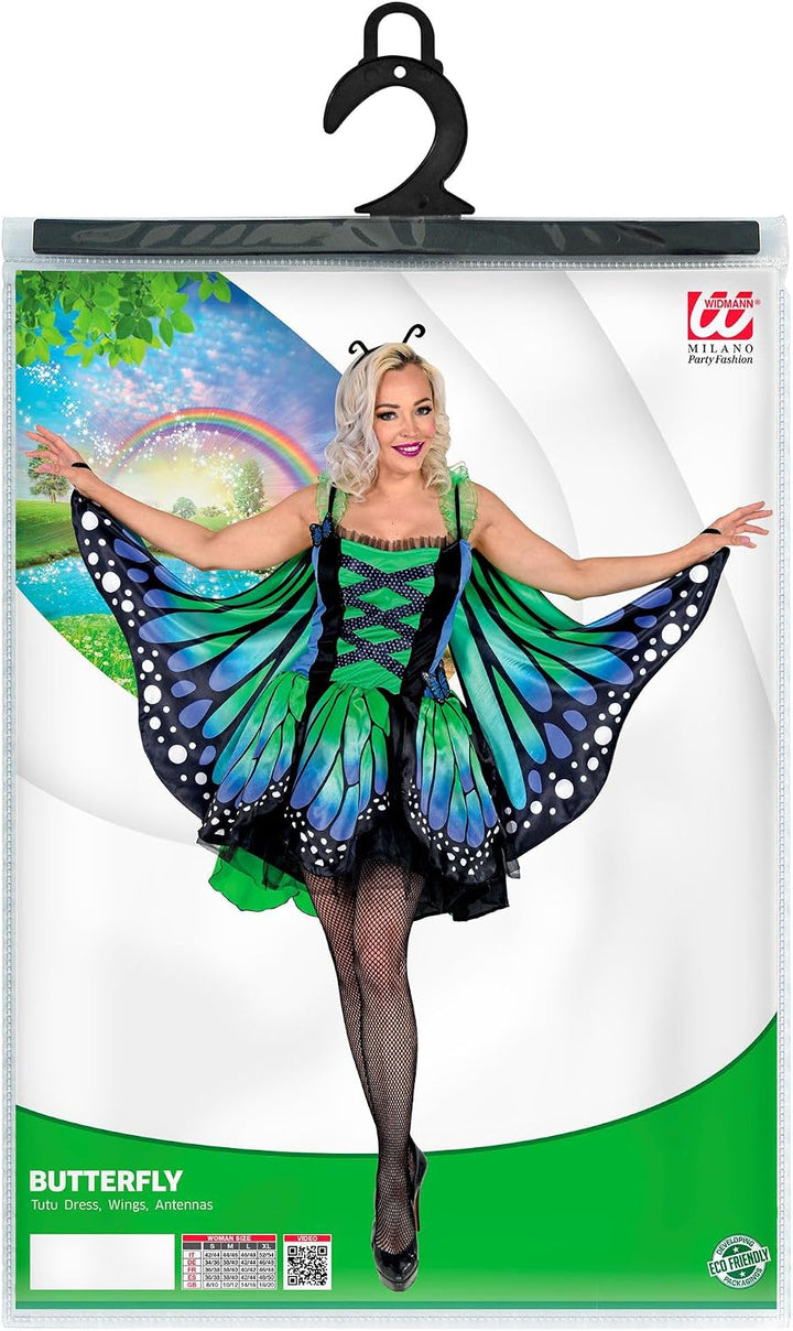 W WIDMANN MILANO Party Fashion - Kostüm Schmetterling, Kleid mit Tutu, Flügel, Tierkostüm, Faschings