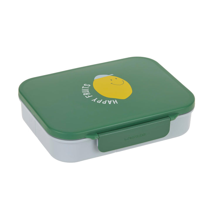 LÄSSIG Kinder Bento Lunchbox Brotdose mit Fächern Happy Fruits Lemon | Für Kindergarten und Schule,