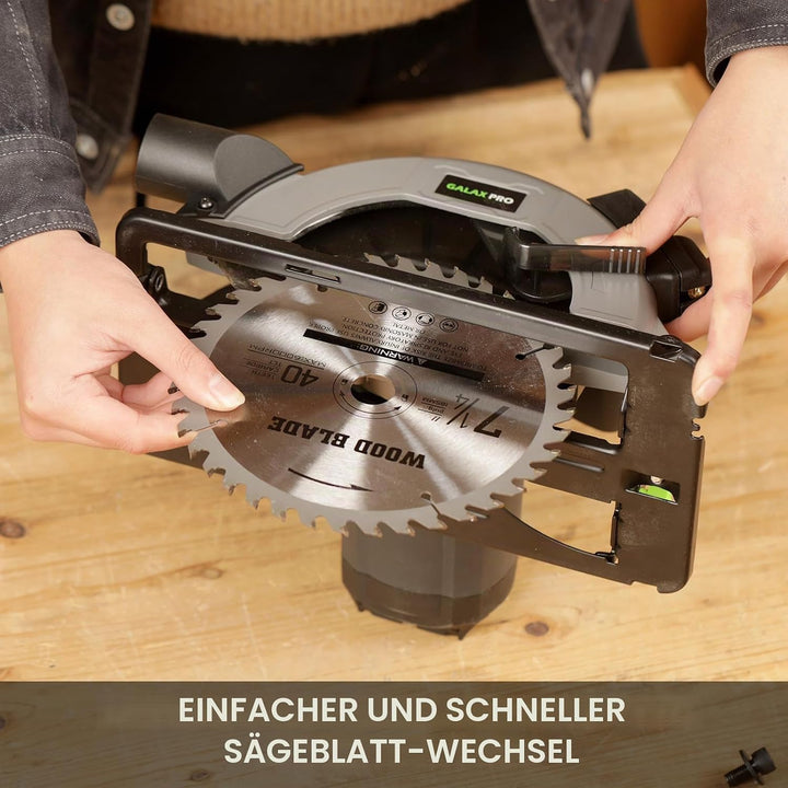 GALAX PRO 1400W Handkreissäge mit 62mm Schnitttiefe &amp; Neigefunktion 76346-3L, 76346-3L