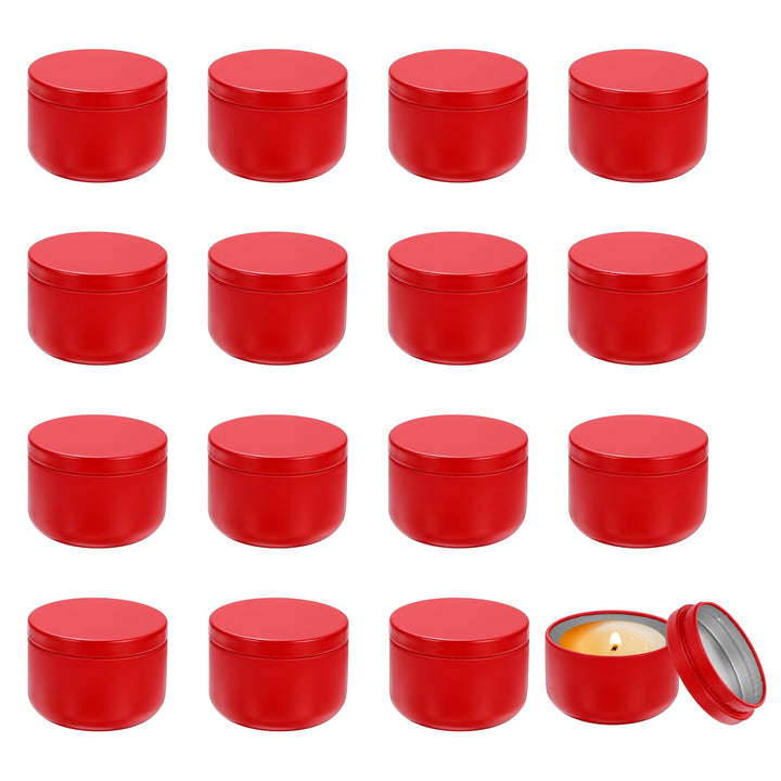 QUARKZMAN 16 Stück 3oz Kerzendosen Metallische Kerzendosen Mit Deckel