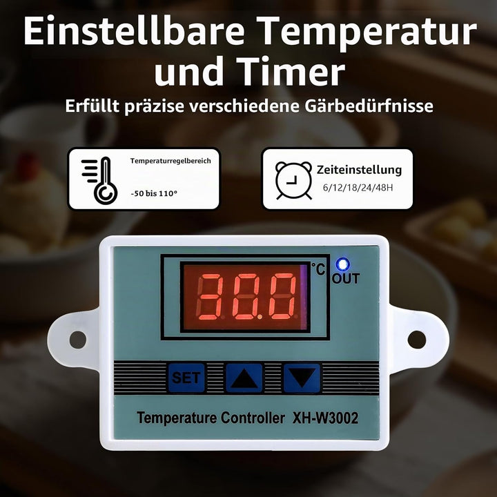 Brot Gärbox Sauerteig, Faltbare Teiggärbox Brot Gärschrank Einstellbare Temperatur und Timer Tempera