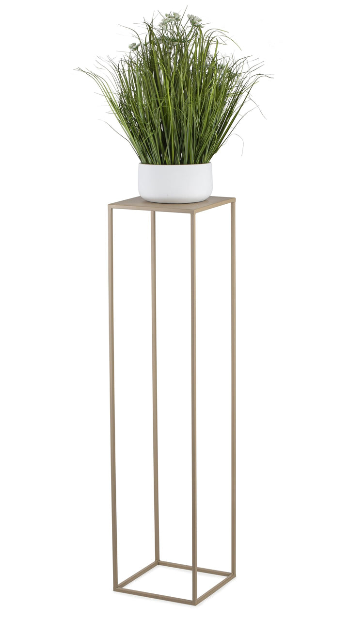 HowHomely Blumenständer Metall Beige 100 cm Hoch - Solider und Robuster Blumenhocker Metall - Pflanz
