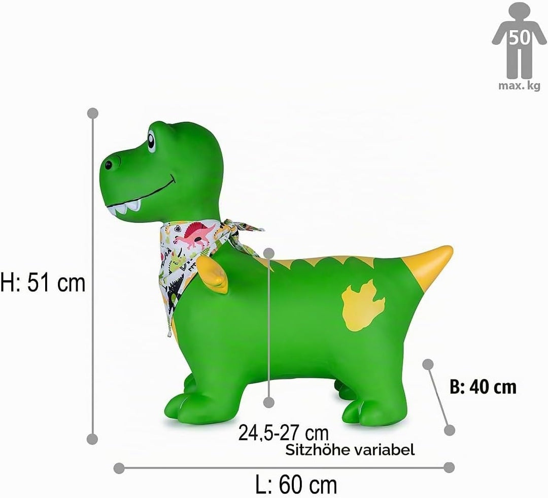 JAMARA 466007 Hüpftier Dino mit Flügel HoppyDoo - Spielzeug für Kinder, Hüpfspielzeug Baby Indoor/Ou