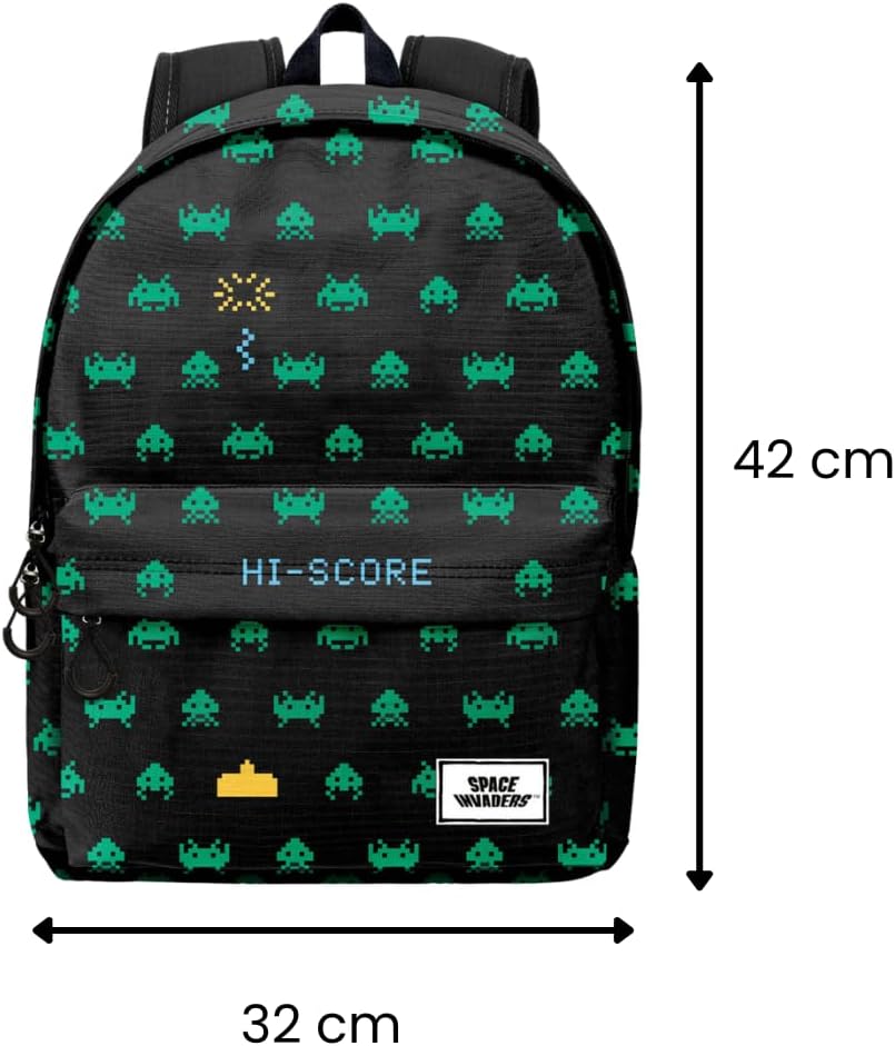 Space Invaders Army-ECO Rucksack 2.0, Schwarz