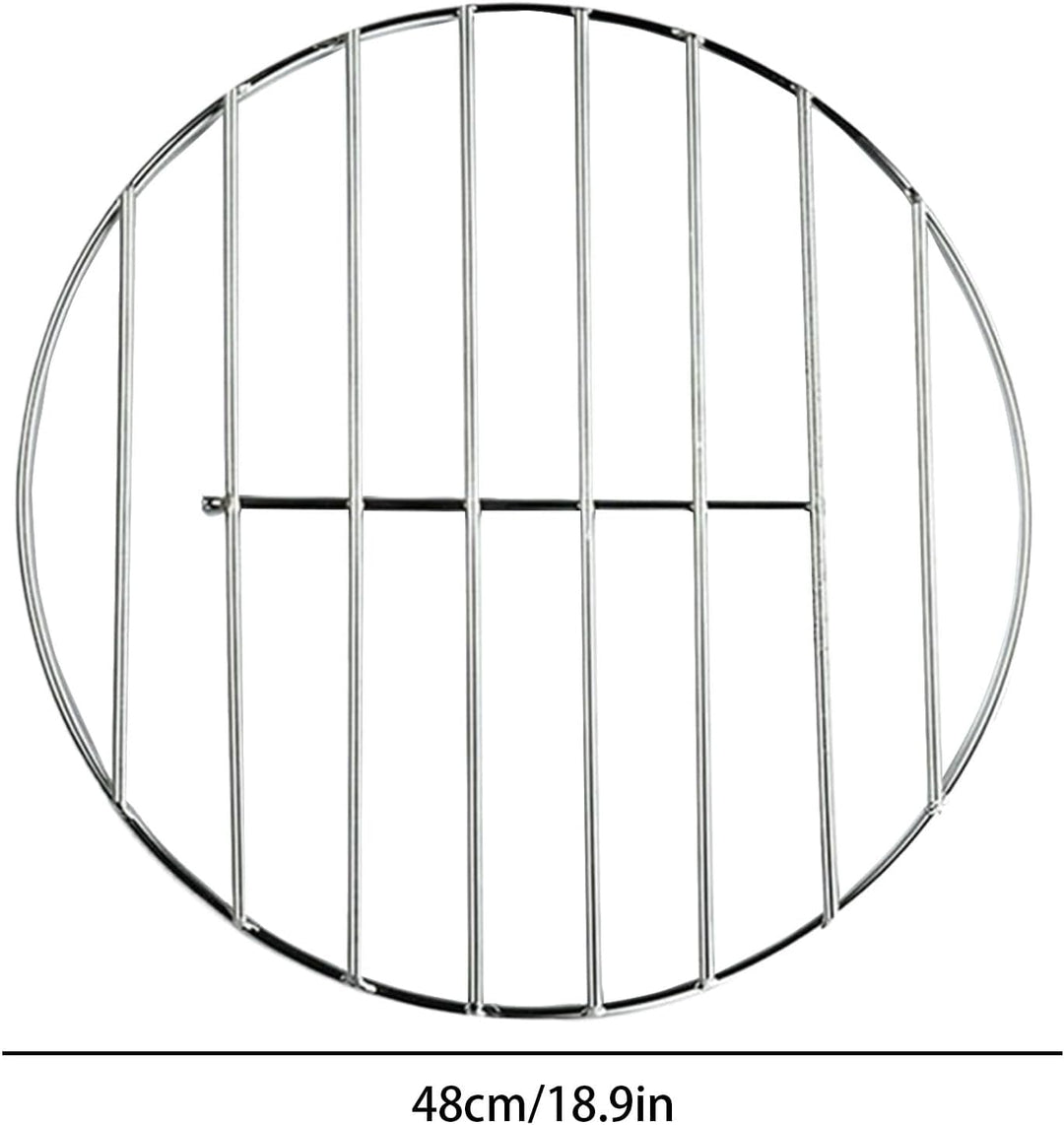 Grillrost, runder Drahtgitter, 48 cm, Edelstahl-Konstruktion und hitzebeständiges Design, Grillgitte