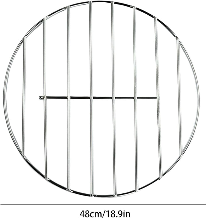 Grillrost, runder Drahtgitter, 48 cm, Edelstahl-Konstruktion und hitzebeständiges Design, Grillgitte